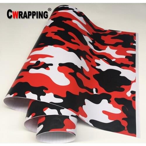 Red Black White Camo Camouflage Vinyl Car Wrap Sticker Film Foil Decal For Bike Console Computer Laptop Skin Scooter Motorcycle