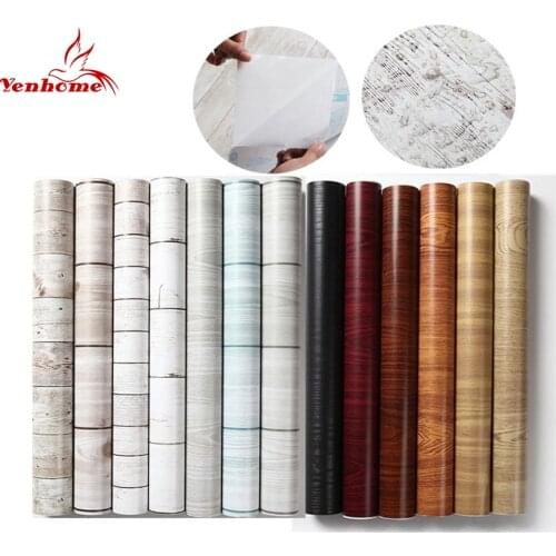 45cmX5m Waterproof PVC Vinyl Wood Grain Self adhesive Wallpaper Kitchen Wardrobe Cabinet Furniture Renovation Door Wall Stickers