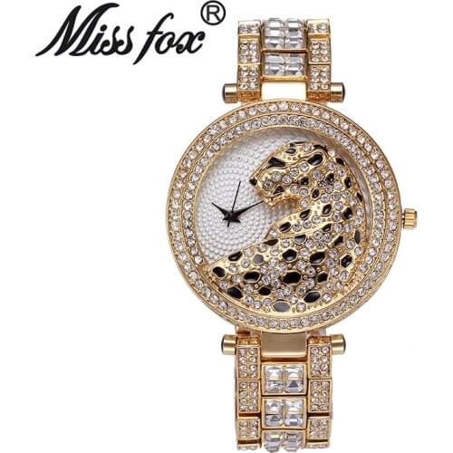 Creative Leopard Dial Luxury Golden Women Crystal Watch Ladies Fashion Casual Dress Wrist Watch Female Animal Clock Montre Femme