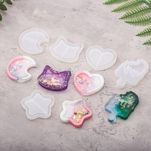 1pc Moon Love Silicone Molds Jewelry Mold UV Epoxy Resin Mold Key Chain Pendant Craft DIY Making Jewelry Mold Tool