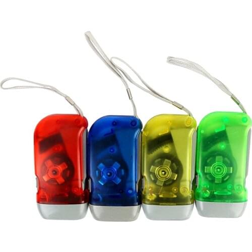 1PC LED Hand Pressing Dynamo Crank Power Flashlight Handy Press Torch Light Camping Lamp Self-powered Light Household Tool NEW