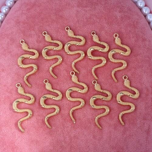 10Pcs 54*25mm Zinc Alloy Cobra Snake Charms Multicolor Metal Animal Handmade Pendant Wholesale Fit Necklace Making Accessories