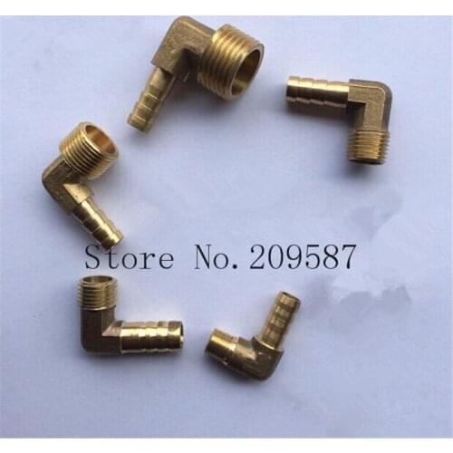 2pcs 2 ways 12-1/4 BSP House Barbed Elbow Male Brass Pipe Coupler Adapter