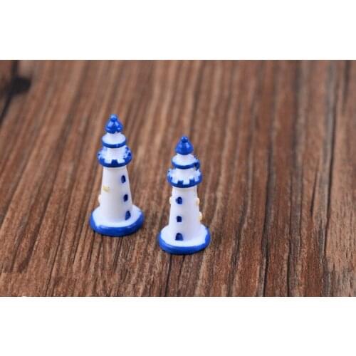 2pcs/lot Decor Lighthouse Figurines Metal Craft Lighthouse Beacon Home Decoration Maritime Navigation Night Light House KS 037