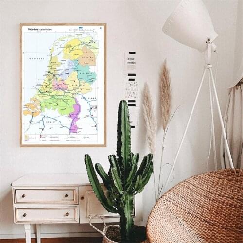 59*84cm The Netherland Provinces Map Political Map Wall Art Poster Canvas Painting Home Decoration School Supplies