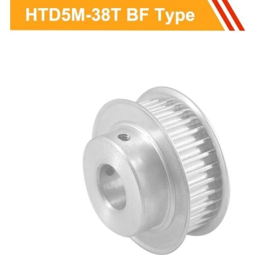 5M 38T Synchronous Wheel Pulley HTD5M Type Gear Pulley 16mm/21mm Belt Width 8/10/12/14/19/20/22mm Bore Tooth Belt Pulley