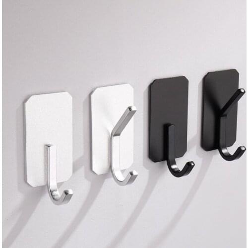 Aluminum Metal Robe Hooks Wall Mounted Modern Kitchen Bathroom Toilet Hat Coat Hook Shower Ball Key Towel Hanger 4 Per/Lot