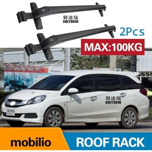 Car Luggage Rack Crossbar Roof Rack FOR HONDA mobilio 4 DOOR Hatchback 2014+ 2017 2018 2019 LOAD 100KG BAR LED roof rails