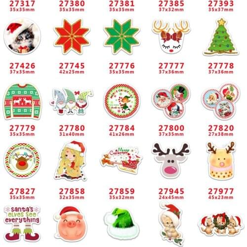 Free shipping 30 pcs planar resin christmas resin pr27977