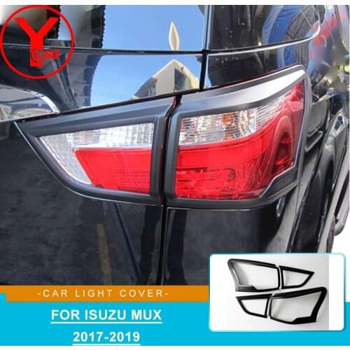 Free Shipping Trim For ISUZU MUX Accessories 2017 2018 2019 Tail Light Cover ABS Black Rear Lamp Overlay Trim Taillight Hood