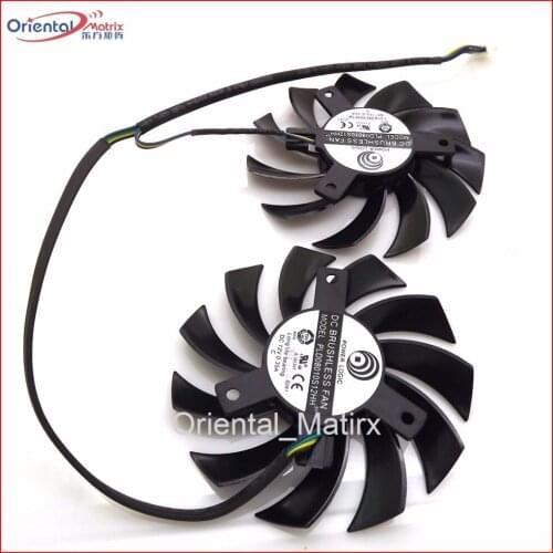 Free Shipping New 2pcs/Lot PLD08010S12HH 75mm DC12V 0.35A 4Pins Graphics Card Fan Cooling Cooler