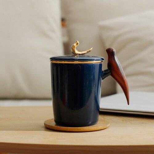 Ceramic Tea Separation Cup Office Filter Cup with Lid Japanese Creative Simple Tea Cup Funny Mug Cute Mug Tea Mug Travel Mug