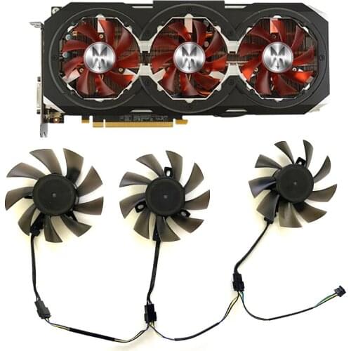 3PCS 75MM 4PIN DC 12V DIY Cooling Fan GeForce GTX1080 1070 1060 GPU FAN For GALAXY GeForce GTX 1070 Ti GAMER Graphics card Fans