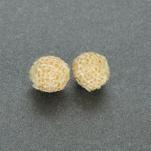 Miasol 10 Pcs 10MM Wooden Round Wood Hemp Crochet Balls Spacers Beads Perles En Bios For Diy Handmade Jewelry Making