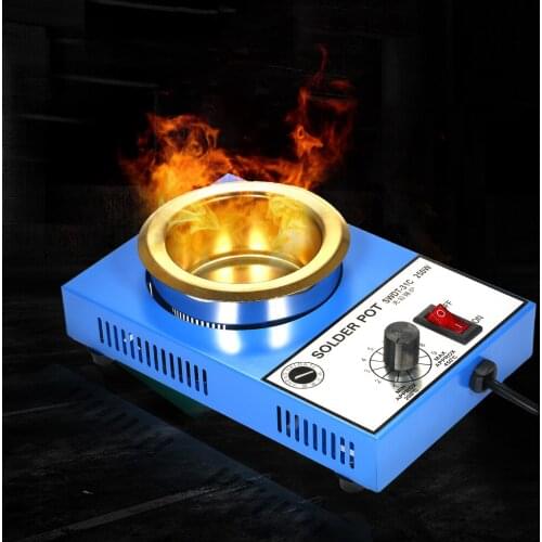 300W 220V Mini Lead Free Soldering Pot Titanium Coating Solder Pot Compact Temperature Solder Bath Solder Station for Welding