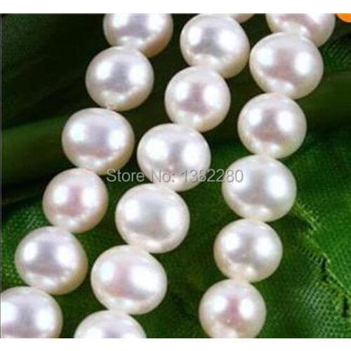 ! fashion DIY jewelry 8-9MM White Akoya Pearl Loose Bead 15" JT6651