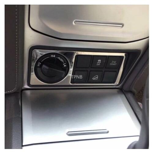 Stainless Steel Four-wheel Drive Slip Button Trim Cover for Toyota Land Cruiser Prado 150 2018 2019 2020 Years Accessories