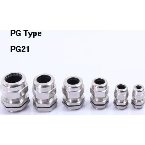 1piece PG21 Nickel Brass Metal IP68 Waterproof Cable Glands Connector Wire Glands for 13-18mm cable connection stainless steel
