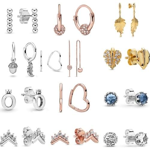 2019 New 925 Sterling Silver Earrings With Tassels And Leaves S925 Shiny Golden Luster And Sparkling Leaf Earrings Jewelry