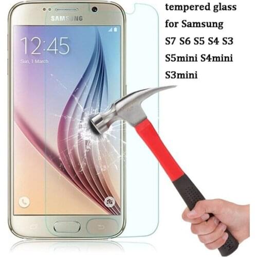 Wholesale 50pcs/lot 0.3mm 9H Screen Protector Tempered Glass For Samsung Galaxy S7 S6 Edge S5 S4 S3 S4mini S5mini Z3 A9