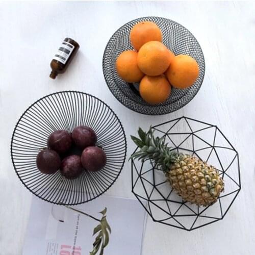 Nordic style Iron Art Fruit Storage Basket Home Organizer Bowl For Vegetable Snacks Candy Kitchen Table Dining Decoration Tool