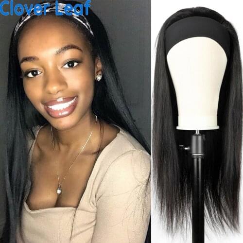 Straight Headband Wig 150% Head Band Wigs Human Hair Indian Headband Wigs Remy Headband Wig Human Hair Free Headbands For Women