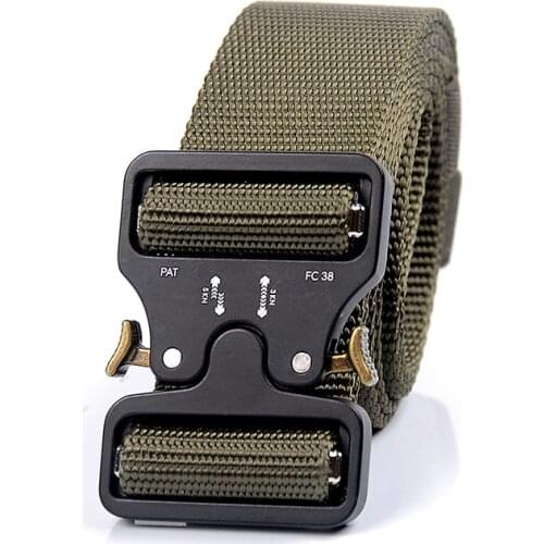 FLYING ART Tactical Nylon Casual Non-porous Seam Tough Belt Quick Release Mens Fashion Business Belt