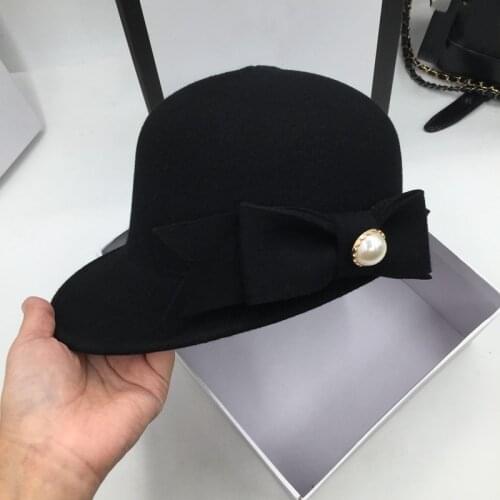 Woollen wool baseball cap bowknot sweet reduce age cap female version fashionable and European style