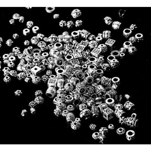 Mixed about 180pcs Tibetan Silver Antique Loose Bead Spacer Beads Connectors DIY Jewelry Making Findings Wholesale Drop Shipping