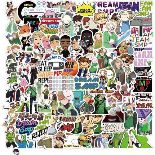 10/30/50/100PCS Dream Smp Anime Stickers Skateboard Guitar Laptop Motorcycle Luggage Car Waterproof Graffiti Sticker Decal Toy