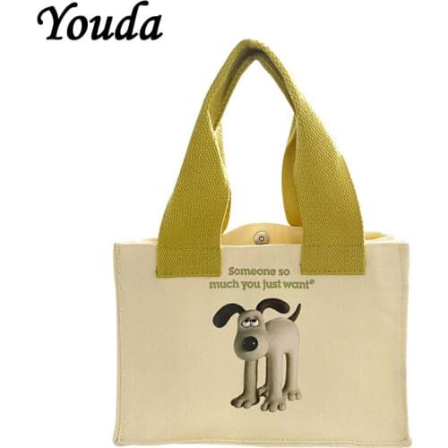 Youda Lunch Bag for Women Funny Cute Dog Cartoon Bentobreakfast Food Box Student All-match Tote Bag Portable Picnic Travel