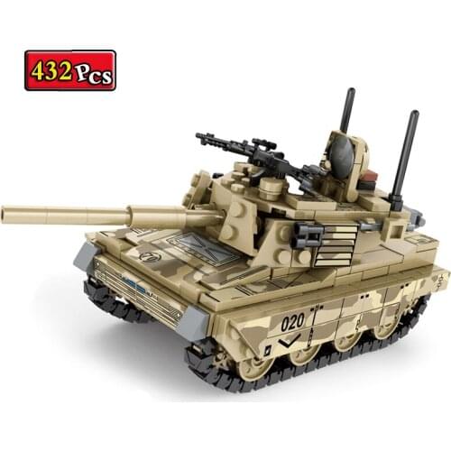 Military Series World War II M1A2 Main Battle Tank DIY Model Soldier Figures Building Blocks Bricks Toys Christmas Gifts