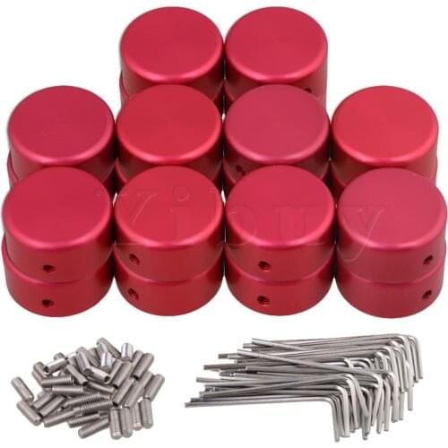 Yibuy 20pcs Red Guitar Effects Accessories Stomp Switch Pedal Box Foot Cap