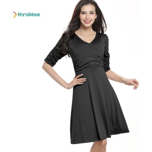 2020 Womens Sexy Dress Party Vestidos De Fiesta Deep V-neck Slim Pleated Large Swing Red Long Sleeve Short Party Dress