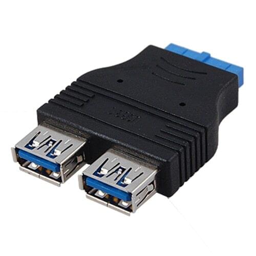 2 ports USB 3.0 A Female Port HUB Motherboard 20Pin Header Adapter Convertor Connector Female Adapter
