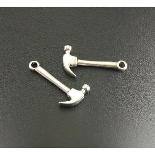 30 pcs Silver Color Hammer charms DIY Metal Bracelet Necklace Jewelry Findings A846