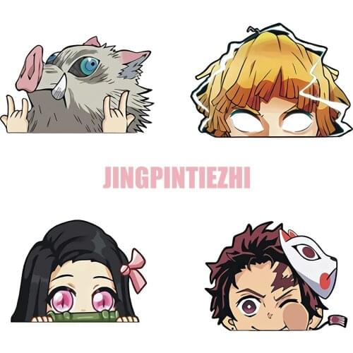 4 pieces of demon killer cartoon car stickers and decals car accessories car fun personalized bumper stickers car window decals