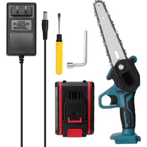 6 Inch Mini Electric Chain Saw With Battery Woodworking Pruning One-handed Garden Tool Rechargeable Small Wood Spliting Chainsaw