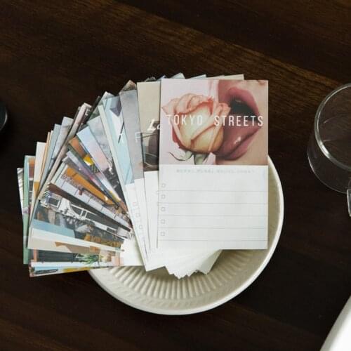 60 pages Postcard Kawaii Message notes Seasons Street Series Memo Pads Planner Notepad School Office Supply Student Stationery