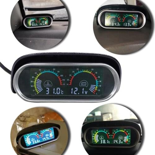 Automobiles Gauges Universal car Sunshield 12v/24v LCD Digital monitor Truck Water Temperature Meter Voltmeter Voltage Gauge