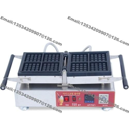 Free Shipping Commercial Use Non-stick 110v 220v Electric 4pcs Digital Square Belgian Waffle Maker Baker Machine Iron