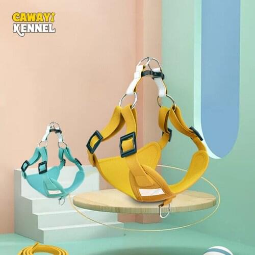 Cawayi Kennel Pet Supplies Dog Vest Type Traction Rope Chest Harnesses Leads Set Reflective Dogs Rope Suede Cat Chest Back D2057