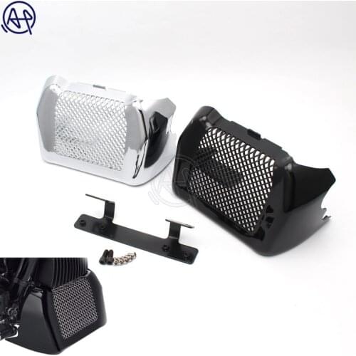 Motorcycle Black/Chrome Oil Cooler Cover Kit For Harley-Davidson Glide FLHR FLHX 17-UP 2017-2020