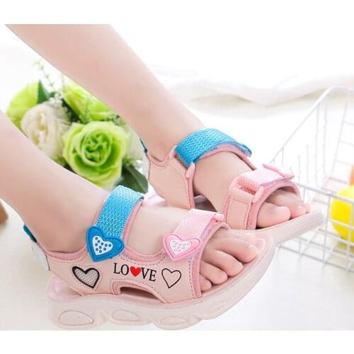 COZULMA 2021 New Summer Girls Sandals Kids Soft Bottom Non-Slip Beach Shoes Big Toddler Children Shoes for Girls Princess Shoes