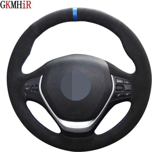 DIY Soft Black Suede Car Steering Wheel Cover For BMW F20 F45 F30 F31 F34 F32 F33 F36 118i 120i 125i 218i 228i 420i 430i 435i