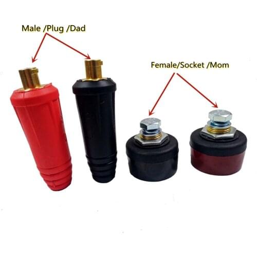 Europe Welding Machine Quick Fitting Female Male Cable Connector Socket Plug Adaptor DKJ 10-25 35-50 50-70 Cable Connector