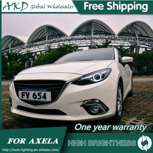 Headlights For Car Mazda 3 Axela 2014-2016 DRL Daytime Running Lights Head Lamp LED Bi Xenon Bulb Fog Lights Car Accessories