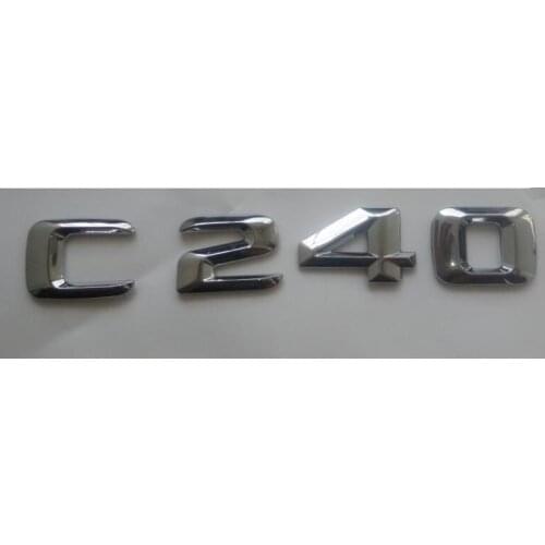 Chrome Trunk 3D Font Letters C 240 Emblem Emblems Badges for Mercedes C240