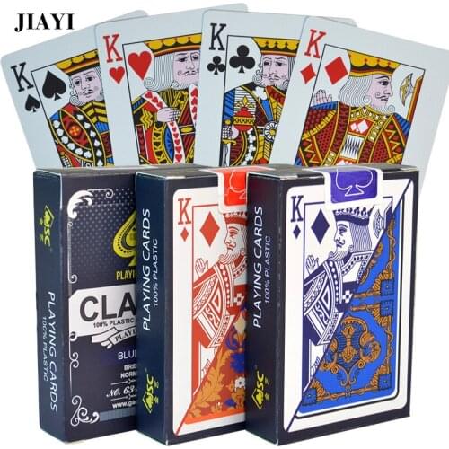 JIAYI PVC Poker Cards Waterproof Texas Hold'em Playing Cards Black Jack Plastic Game Card Poker Game Board Game Card Creative