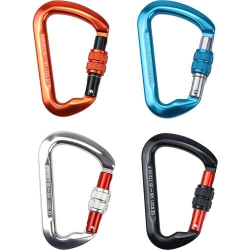 30KN Aluminum Alloy D-Shaped Carabiner Hold 6614lbs Heavy Duty Strong Hook for Hammocks Rock Climbing Rappelling Dog Leash